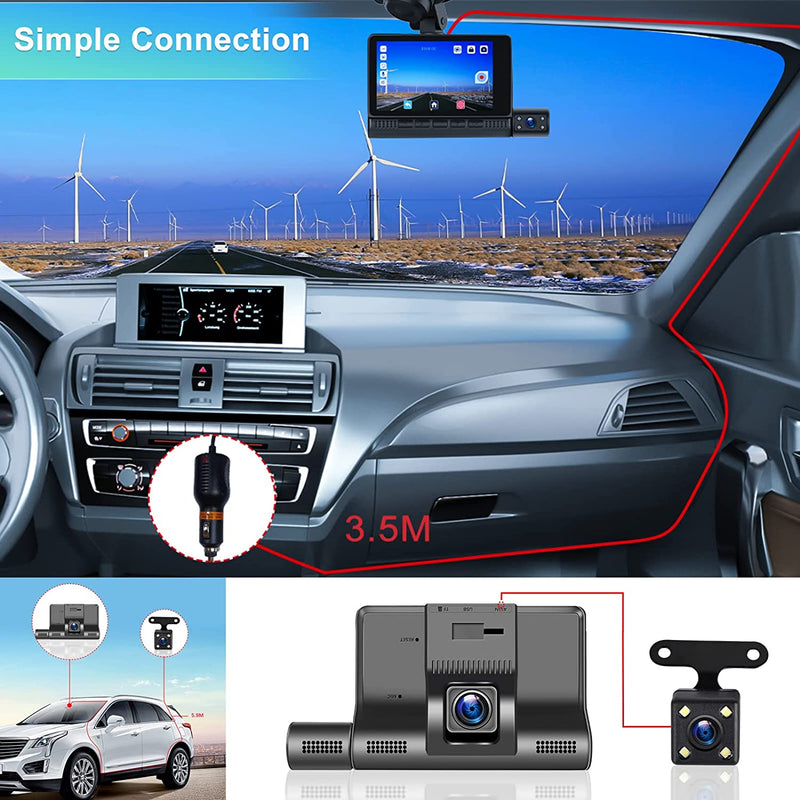 1080P HD Dash Cam Front and Rear