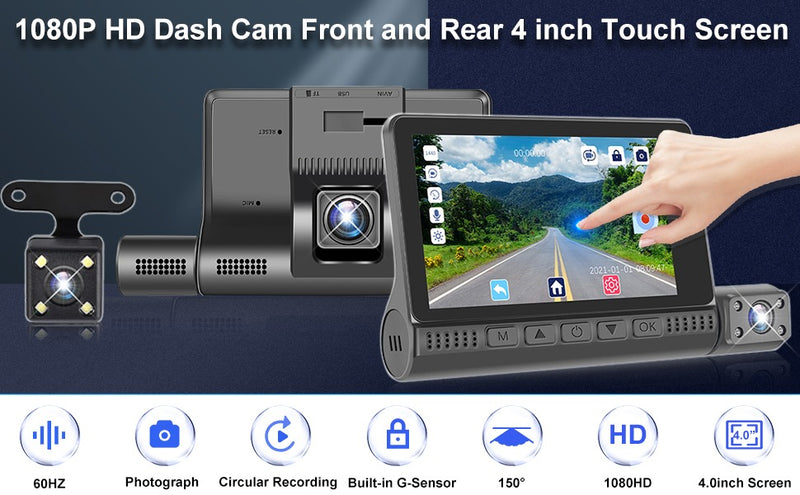 1080P HD Dash Cam Front and Rear