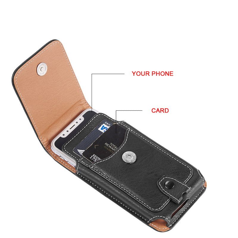 Cellphone Mobile Premium Faux Leather Vertical Universal Case Pouch With Dual Card Slot - 2 COLOR OPTIONS