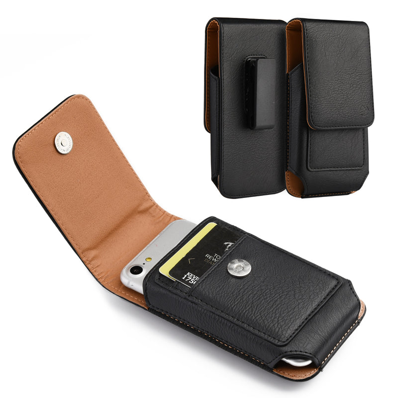 Cellphone Mobile Vertical Leather Universal Case With Dual Card Slot - 2 COLOR OPTIONS