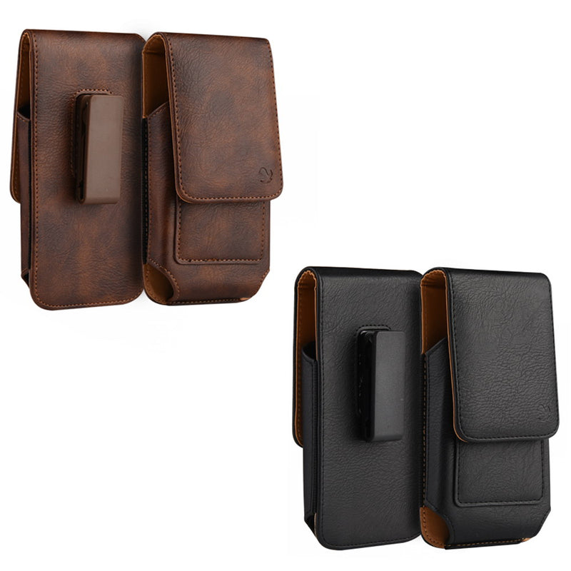 Cellphone Mobile Vertical Leather Universal Case With Dual Card Slot - 2 COLOR OPTIONS