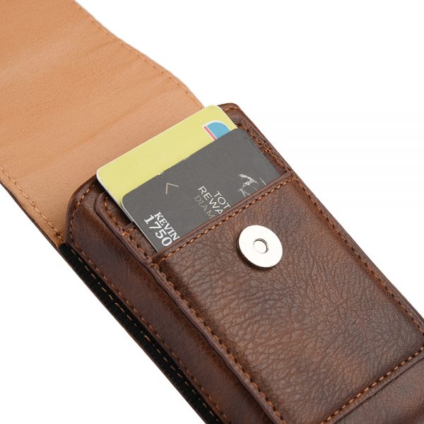 Cellphone Mobile Vertical Leather Universal Case With Dual Card Slot - 2 COLOR OPTIONS