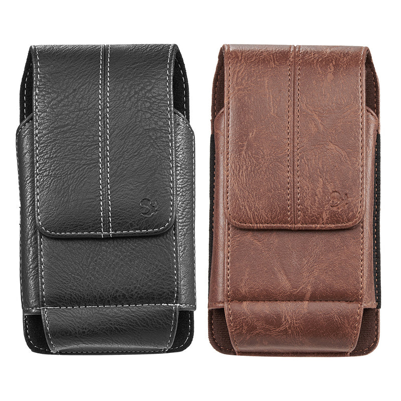 Cellphone Universal Mobile Case Vertical Premium Luxury Quality Durable PU Leather Belt Holster 3 Card Slots Easy Access Storage - 2 COLOR OPTIONS