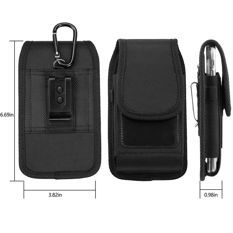 Universal 5.5" Nylon Vertical Holster Pouch - Black