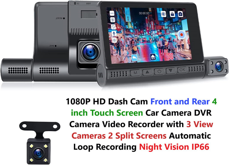 1080P HD Dash Cam Front and Rear