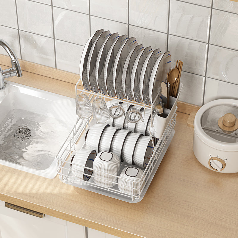 Sink Dish Rack with extended drainage tray | Kitchen Counter Dish rack