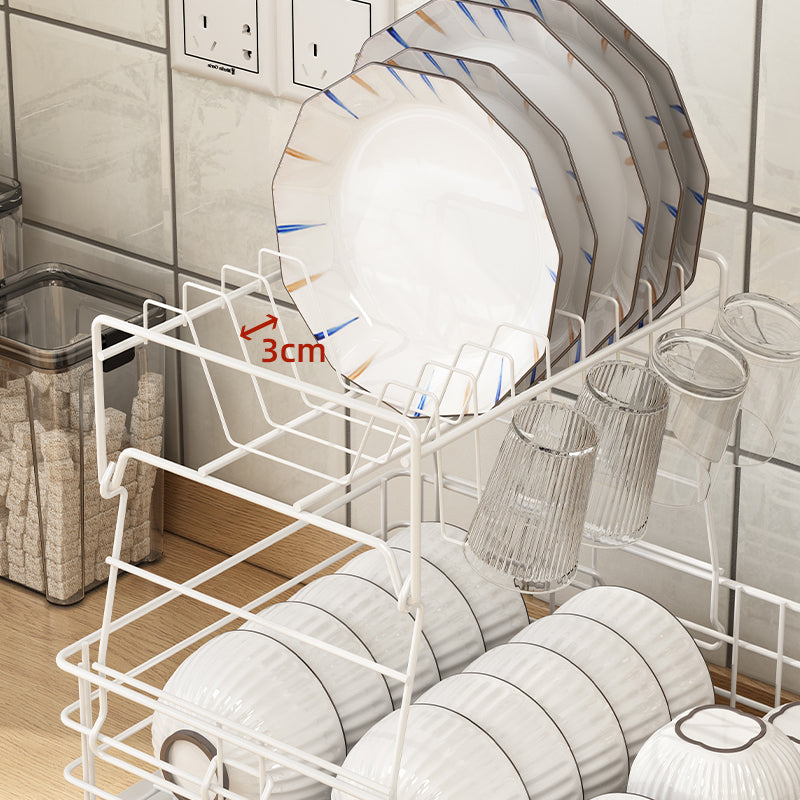 Sink Dish Rack with extended drainage tray | Kitchen Counter Dish rack